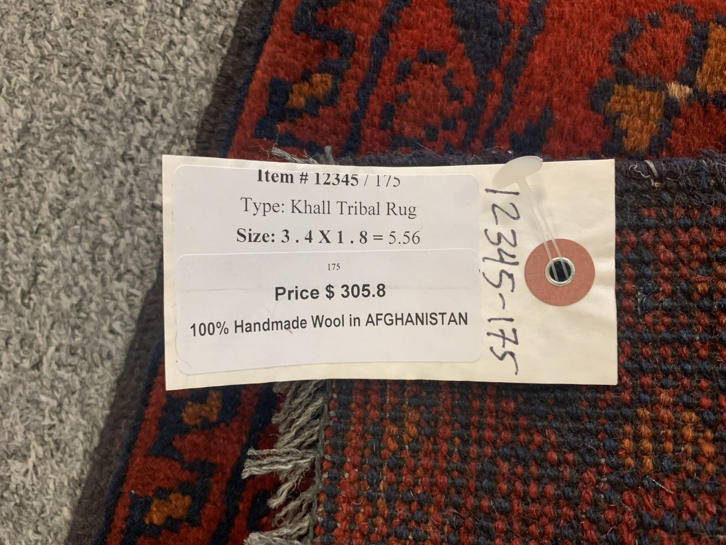 2X3 Khall Tribal Handmade Wool Rug # 12345