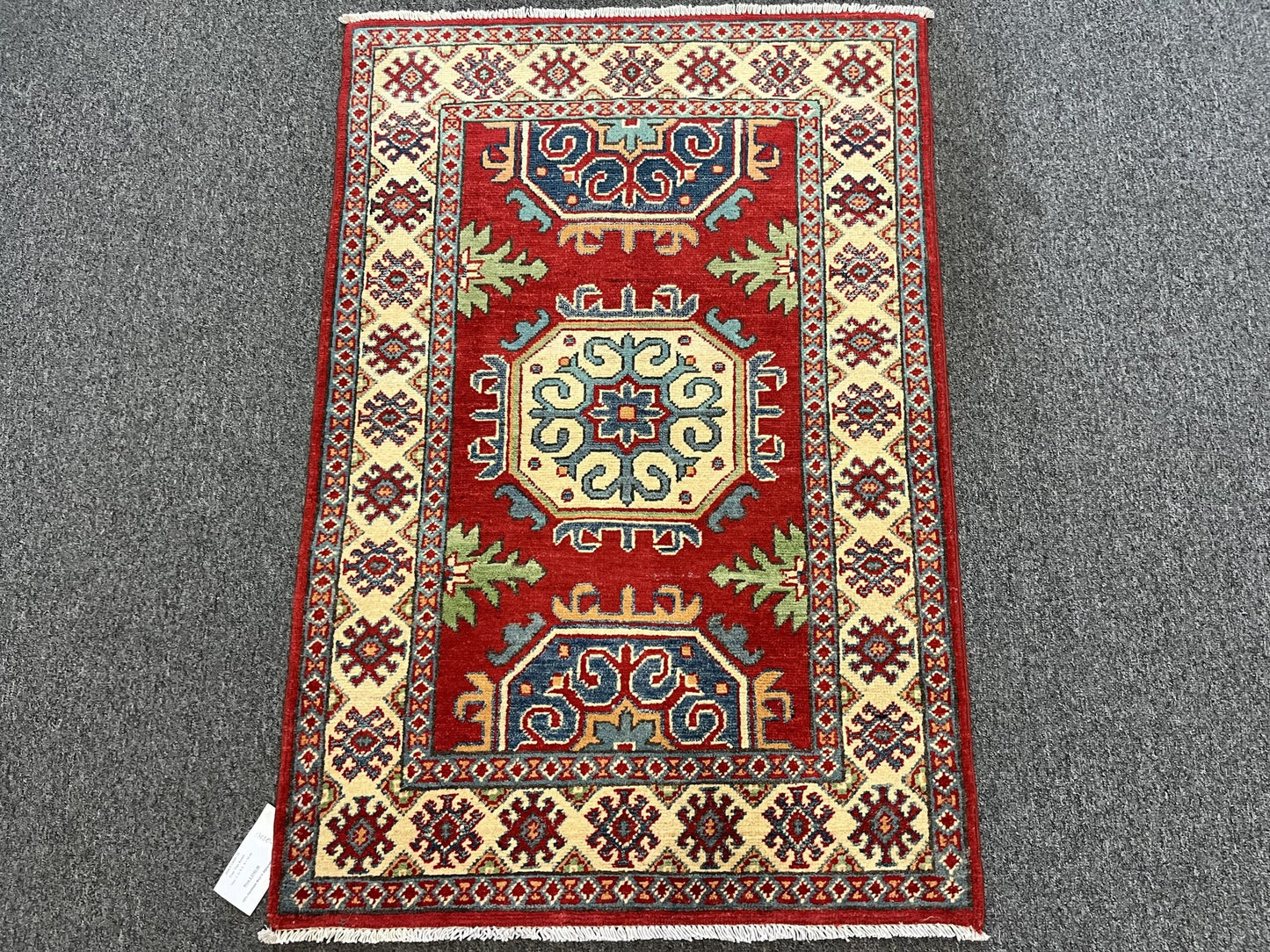 3X4 Red Kazak Handmade Wool Rug # 13020