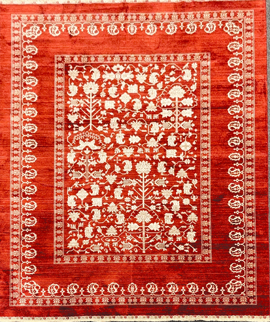 6X9 Red/Beige Bakshaish Design Area Rug # 14604
