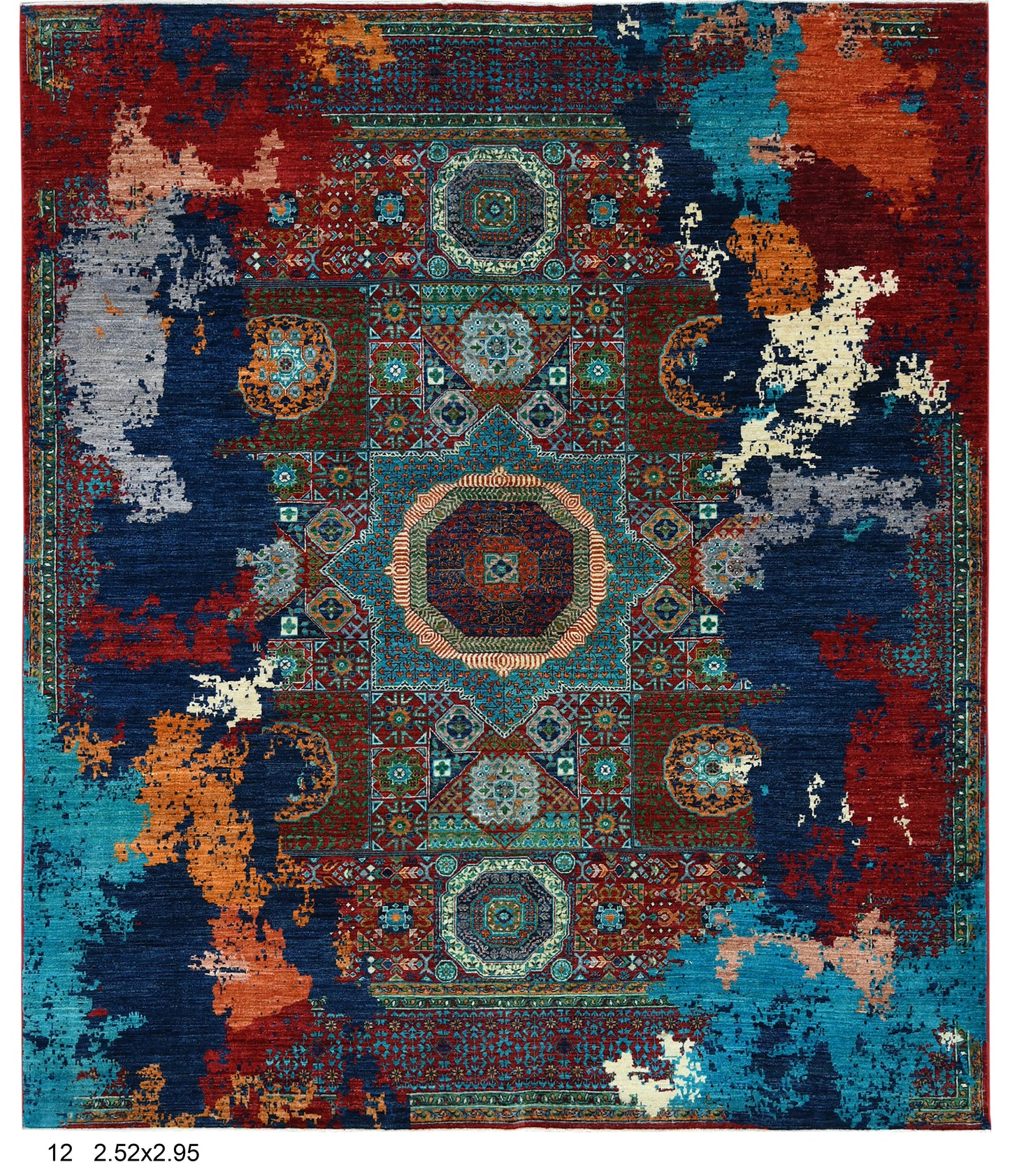 8X10 Mamluk Multicolor Handmade Wool Rug # 14707