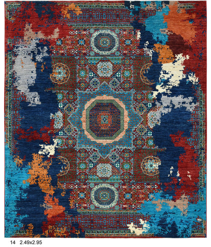 8X10 Mamluk Multicolor Handmade Wool Rug # 14709