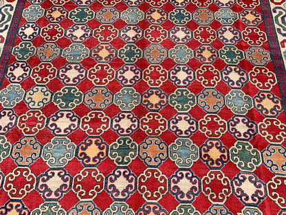 Multicolor 8X10 Kazak Handmade Wool Rug # 10706