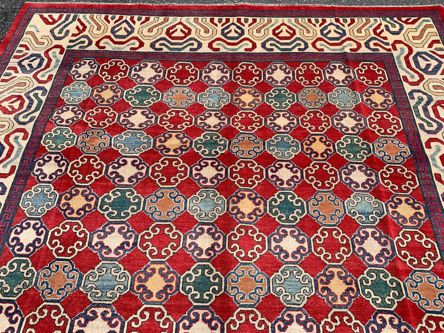 Multicolor 8X10 Kazak Handmade Wool Rug # 10706