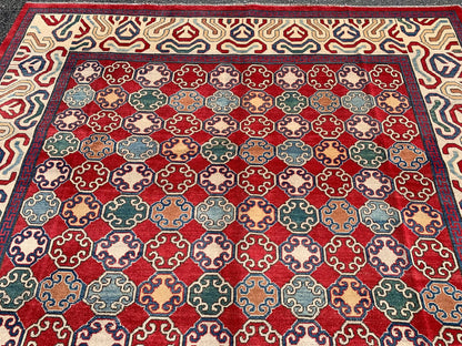 Multicolor 8X10 Kazak Handmade Wool Rug # 10706