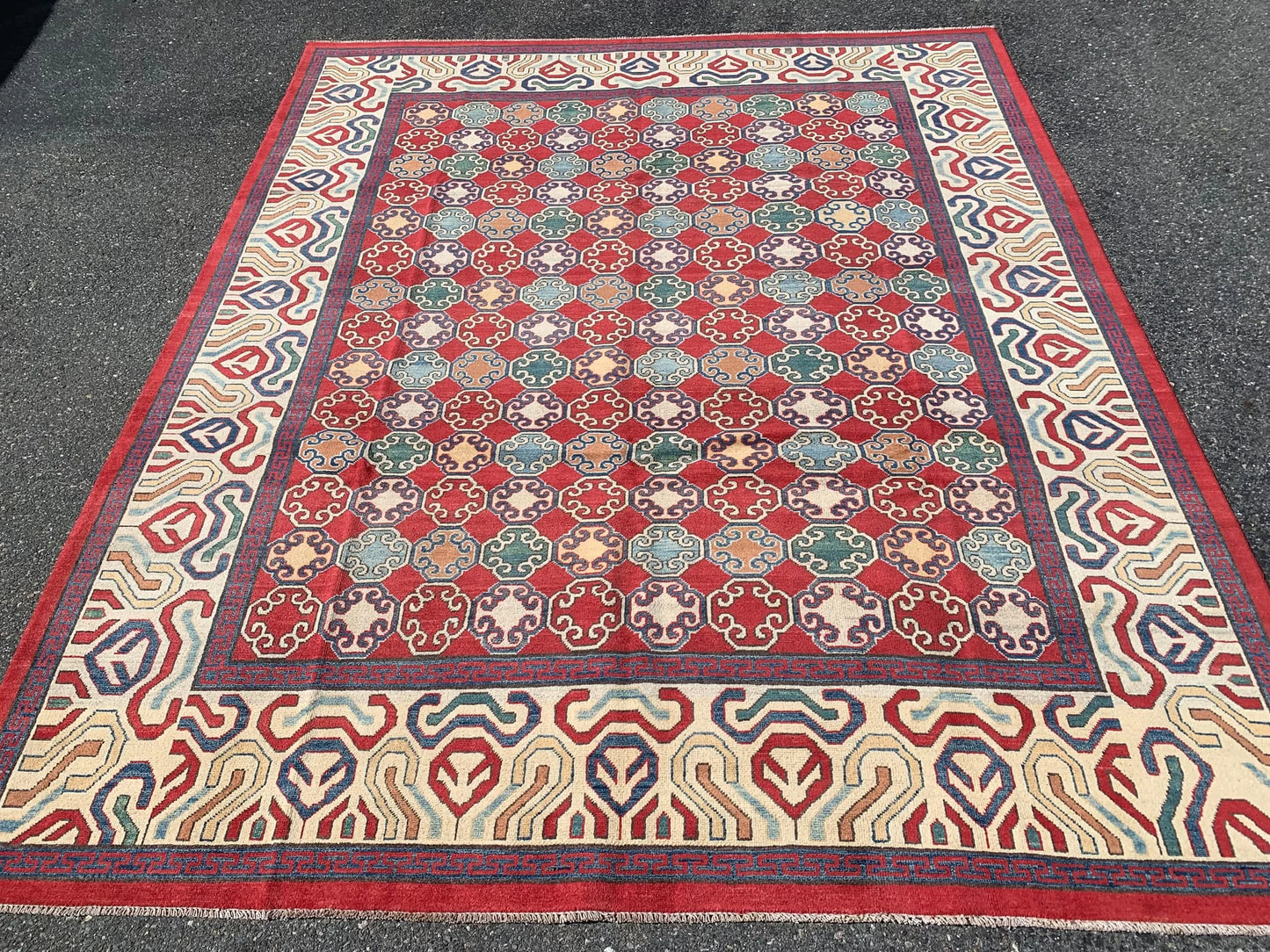 Multicolor 8X10 Kazak Handmade Wool Rug # 10706