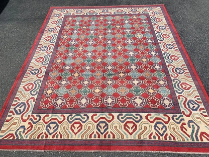 Multicolor 8X10 Kazak Handmade Wool Rug # 10706