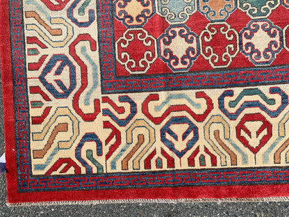 Multicolor 8X10 Kazak Handmade Wool Rug # 10706
