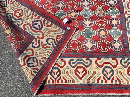Multicolor 8X10 Kazak Handmade Wool Rug # 10706