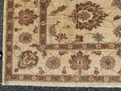 Ivory/Gold 8X11 Chobi Ziegler Handmade Wool Rug # 7975