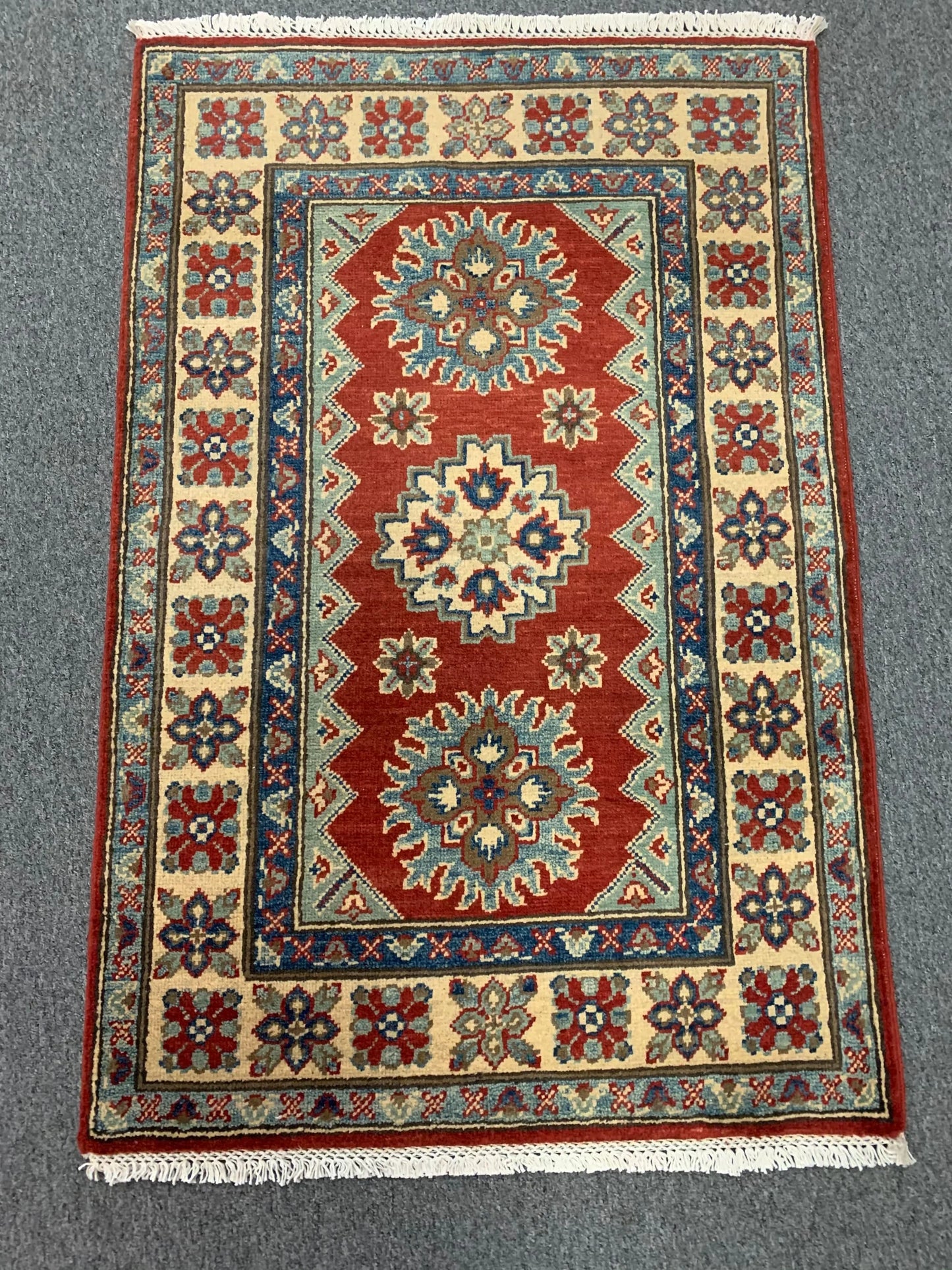 Kazak 3X4 Handmade Wool Geometric Rug # 11708
