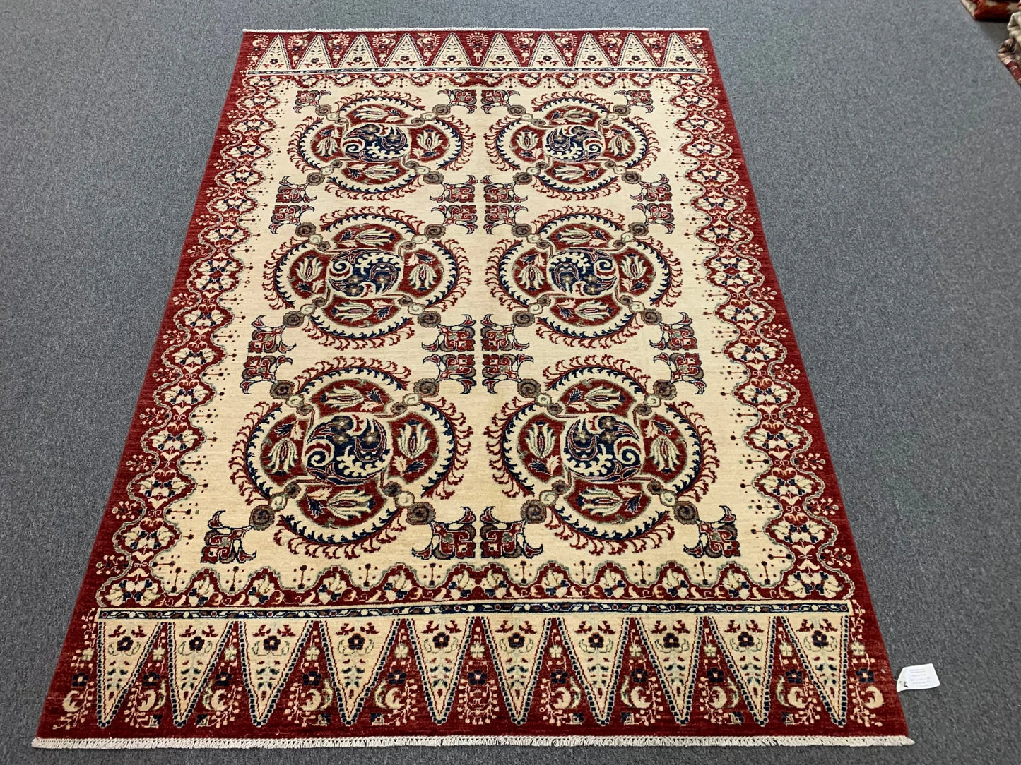 Tribal Afghan 6X9 Handmade Wool Rug # 9167