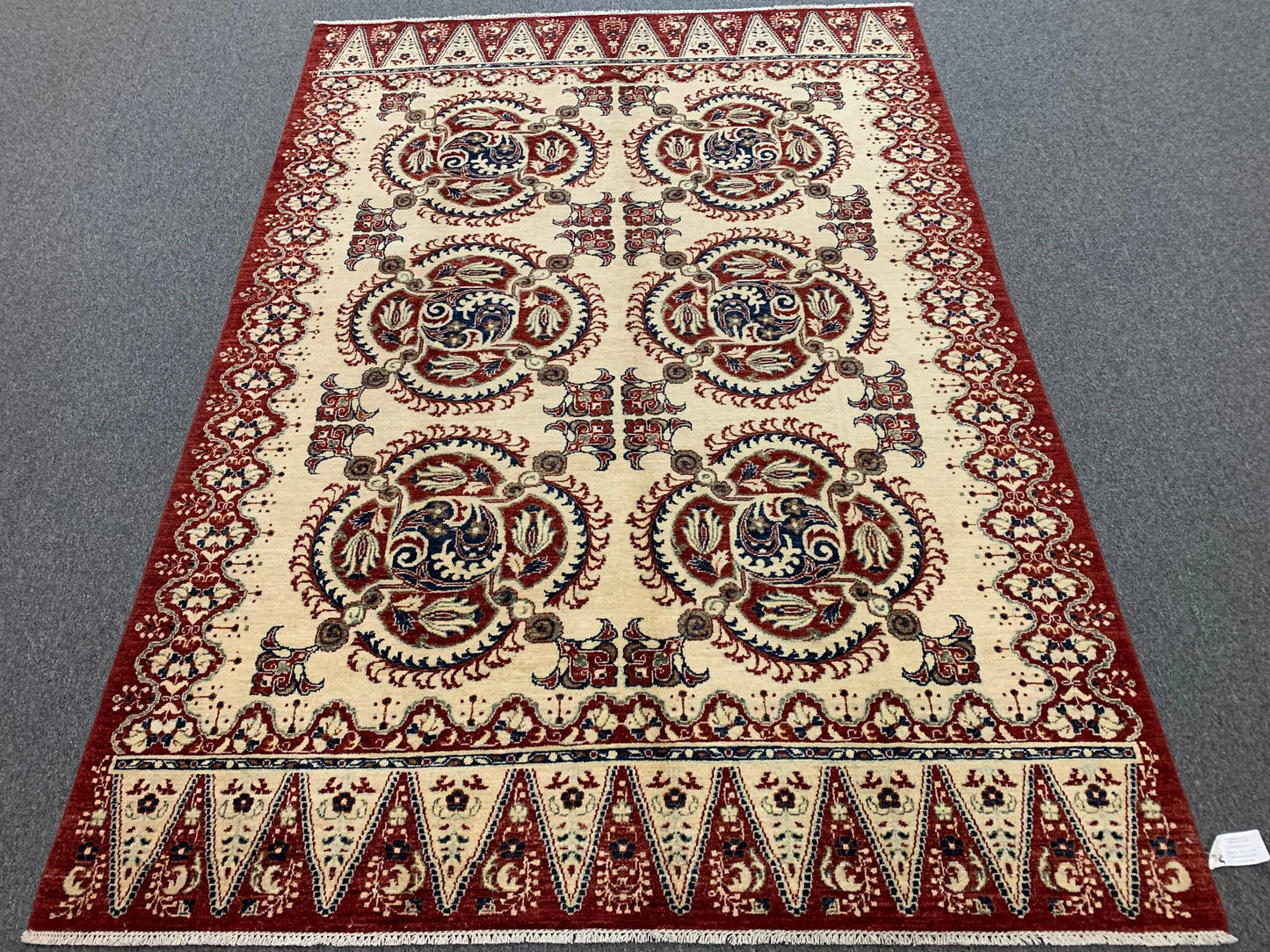 Tribal Afghan 6X9 Handmade Wool Rug # 9167