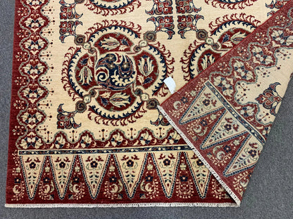 Tribal Afghan 6X9 Handmade Wool Rug # 9167