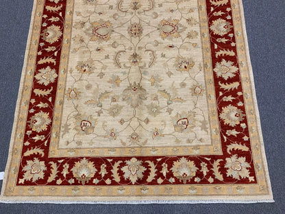 Beige/Rest Chobi 6X9 Handmade Wool Rug # 7941