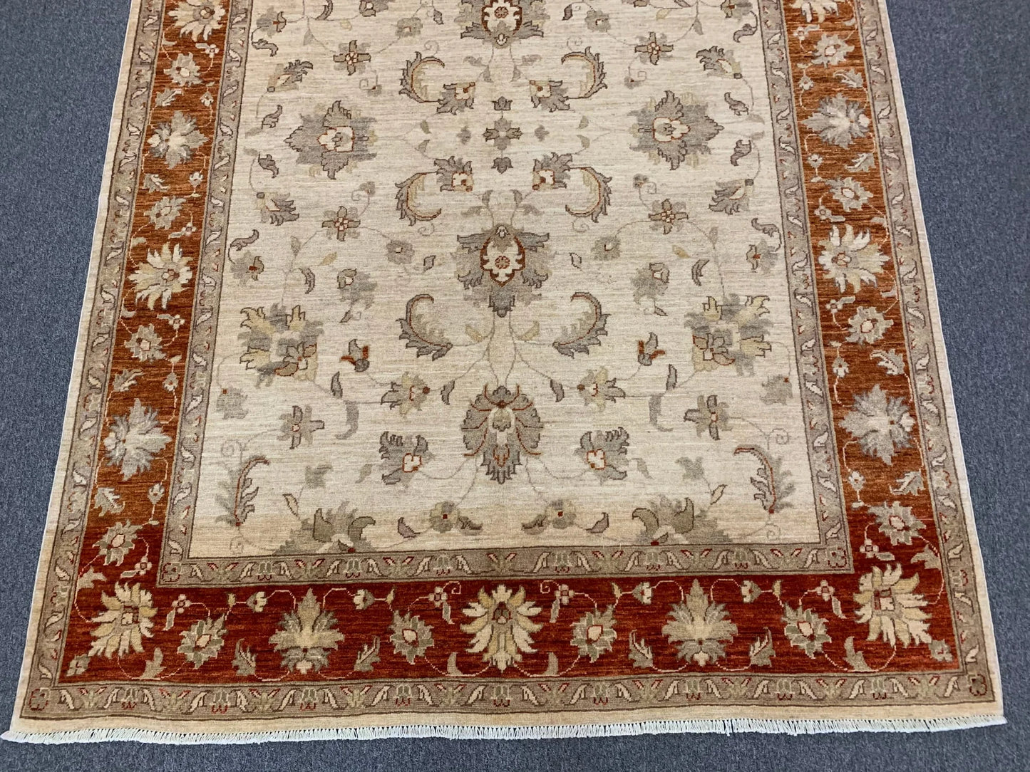 Beige/Rest 6X9 Ziegler Handmade Wool Rug # 7952