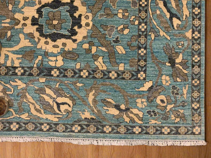 Light Mint Blue 9X12 Oushak Handmade Wool Rug # 11878