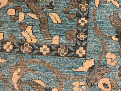 Light Mint Blue 9X12 Oushak Handmade Wool Rug # 11878