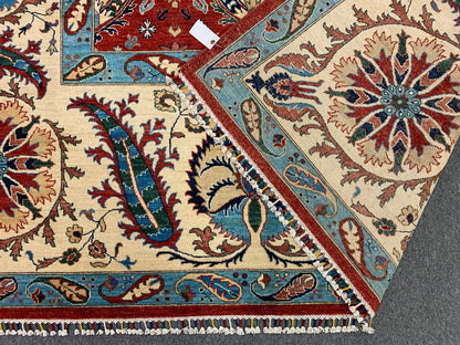 Red/Beige Mahal 9X12 Handmade Wool Rug # 11261