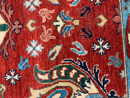 Red/Beige Mahal 9X12 Handmade Wool Rug # 11261