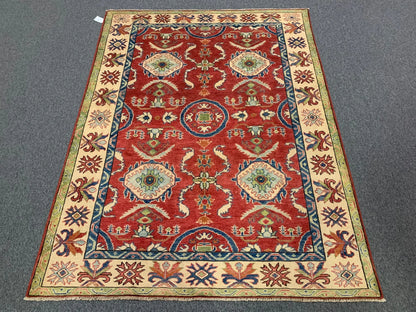 Kazak Rest 5X7 Handmade Wool Rug # 9457