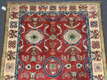 Kazak Rest 5X7 Handmade Wool Rug # 9457