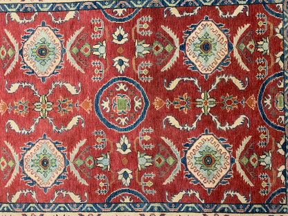Kazak Rest 5X7 Handmade Wool Rug # 9457