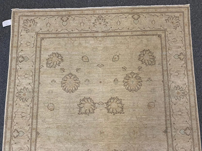 Oushak Ivory/antique looks 5X7 Handmade Wool Rug # 9605