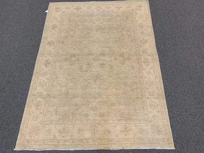 Oushak Ivory/antique looks 5X7 Handmade Wool Rug # 9818