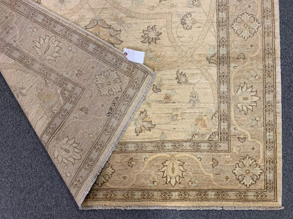 Oushak Ivory/Brown 5X7 Handmade Wool Rug # 10854