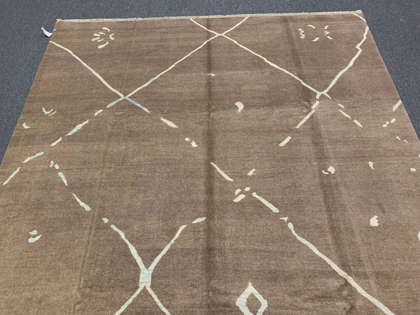 Light Blue/Brown 8X10 Moroccan Natural Wool Color Handmade Rug # 11478