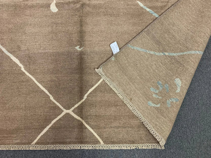 Light Blue/Brown 8X10 Moroccan Natural Wool Color Handmade Rug # 11478