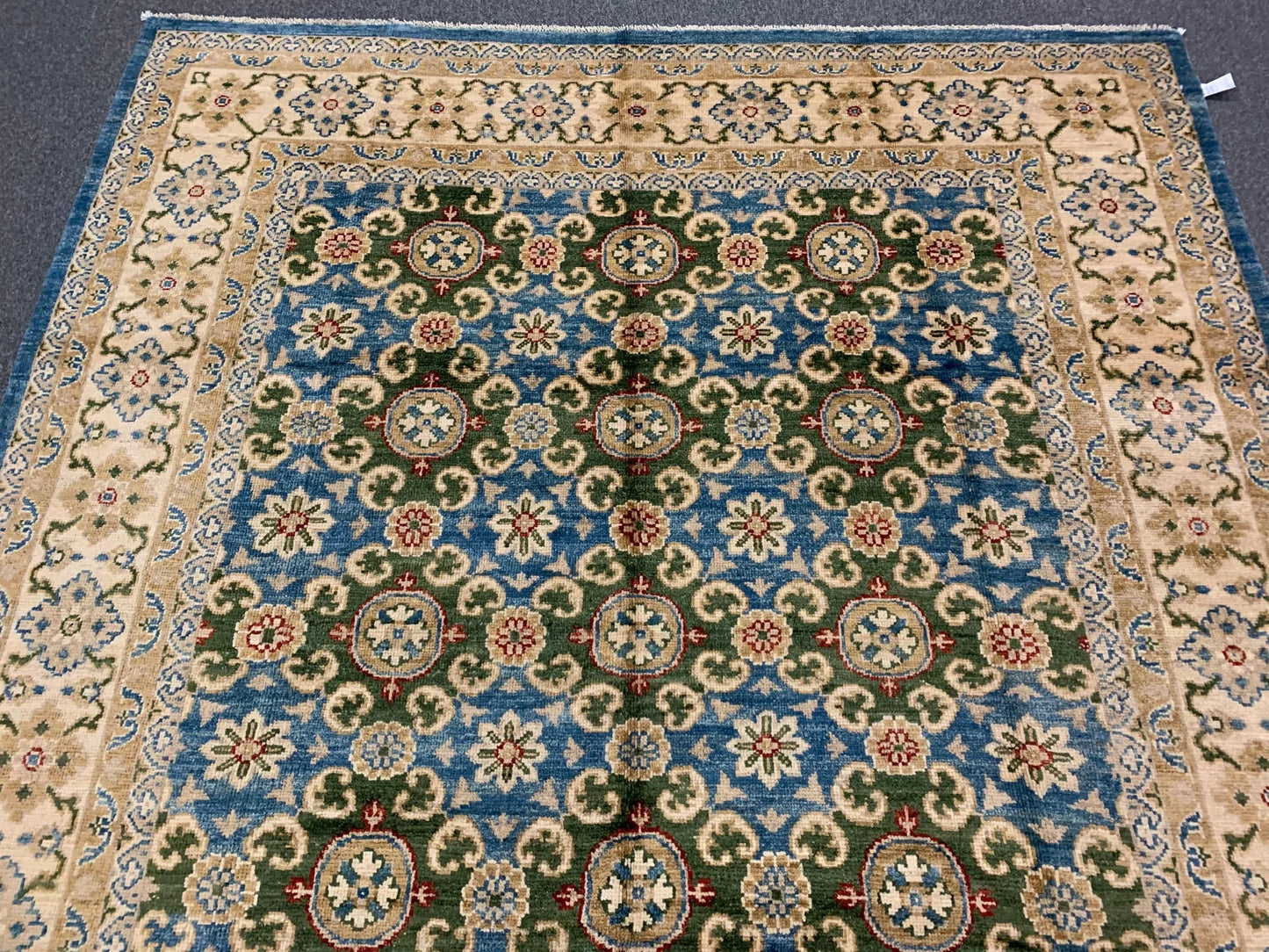 Oushak Light Blue/Beige 8X10 Handmade Wool Rug # 11205