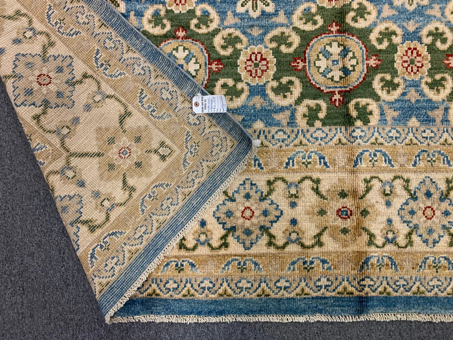 Oushak Light Blue/Beige 8X10 Handmade Wool Rug # 11205