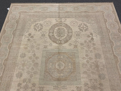 8X10 Oushak Soft Gray/Ivory Handmade Wool Rug # 11442