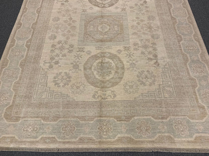 8X10 Oushak Soft Gray/Ivory Handmade Wool Rug # 11442