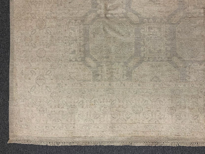 Chobi 8X10 Soft Gray/Ivory Handmade Wool Rug # 11390