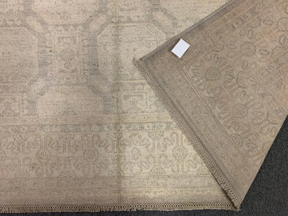 Chobi 8X10 Soft Gray/Ivory Handmade Wool Rug # 11390