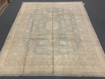 Oushak 8X10 Soft Gray Handmade Wool Rug # 11515