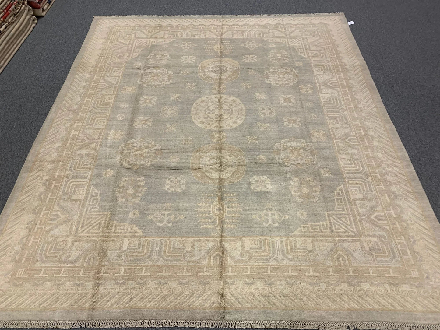 Oushak 8X10 Soft Gray Handmade Wool Rug # 11515
