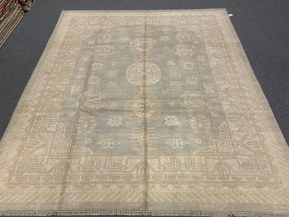 Oushak 8X10 Soft Gray Handmade Wool Rug # 11515