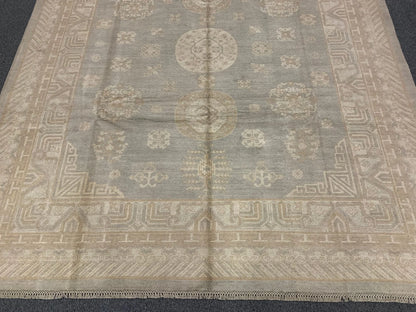 Oushak 8X10 Soft Gray Handmade Wool Rug # 11515