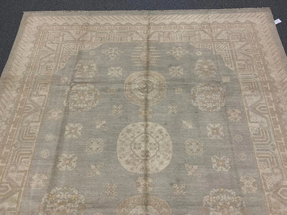 Oushak 8X10 Soft Gray Handmade Wool Rug # 11515