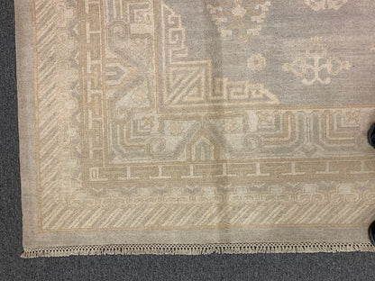 Oushak 8X10 Soft Gray Handmade Wool Rug # 11515