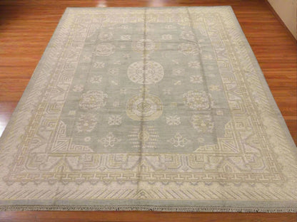 Oushak 8X10 Soft Gray Handmade Wool Rug # 11515