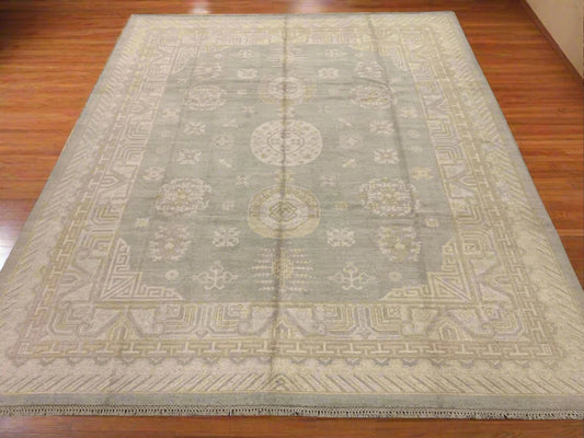 Oushak 8X10 Soft Gray Handmade Wool Rug # 11515