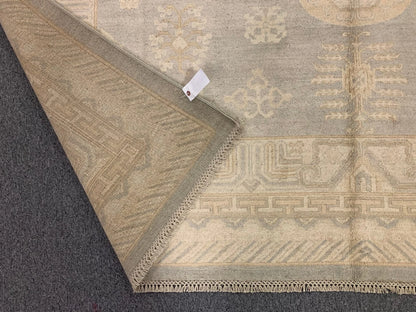 Oushak 8X10 Soft Gray Handmade Wool Rug # 11515