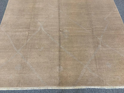 Moroccan 8X10 Natural Wool Color Handmade Rug # 11483