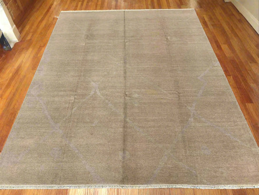 Moroccan 8X10 Natural Wool Color Handmade Rug # 11483