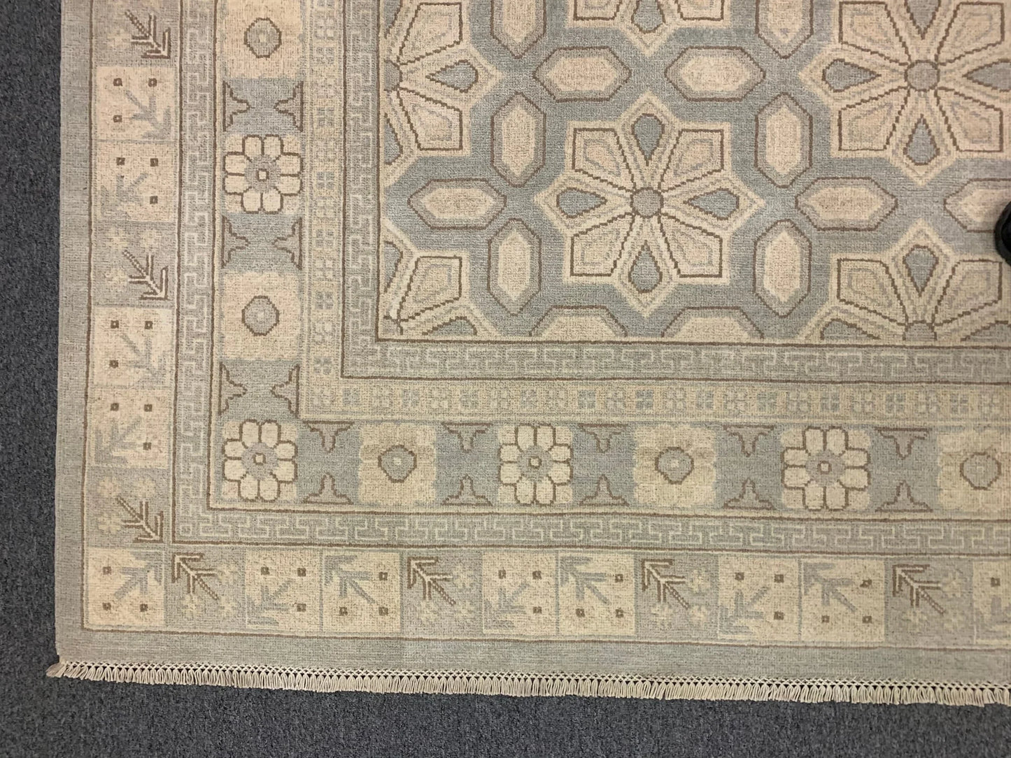 Soft Light Blue Oushak 9X12 Handmade Wool Rug # 11584