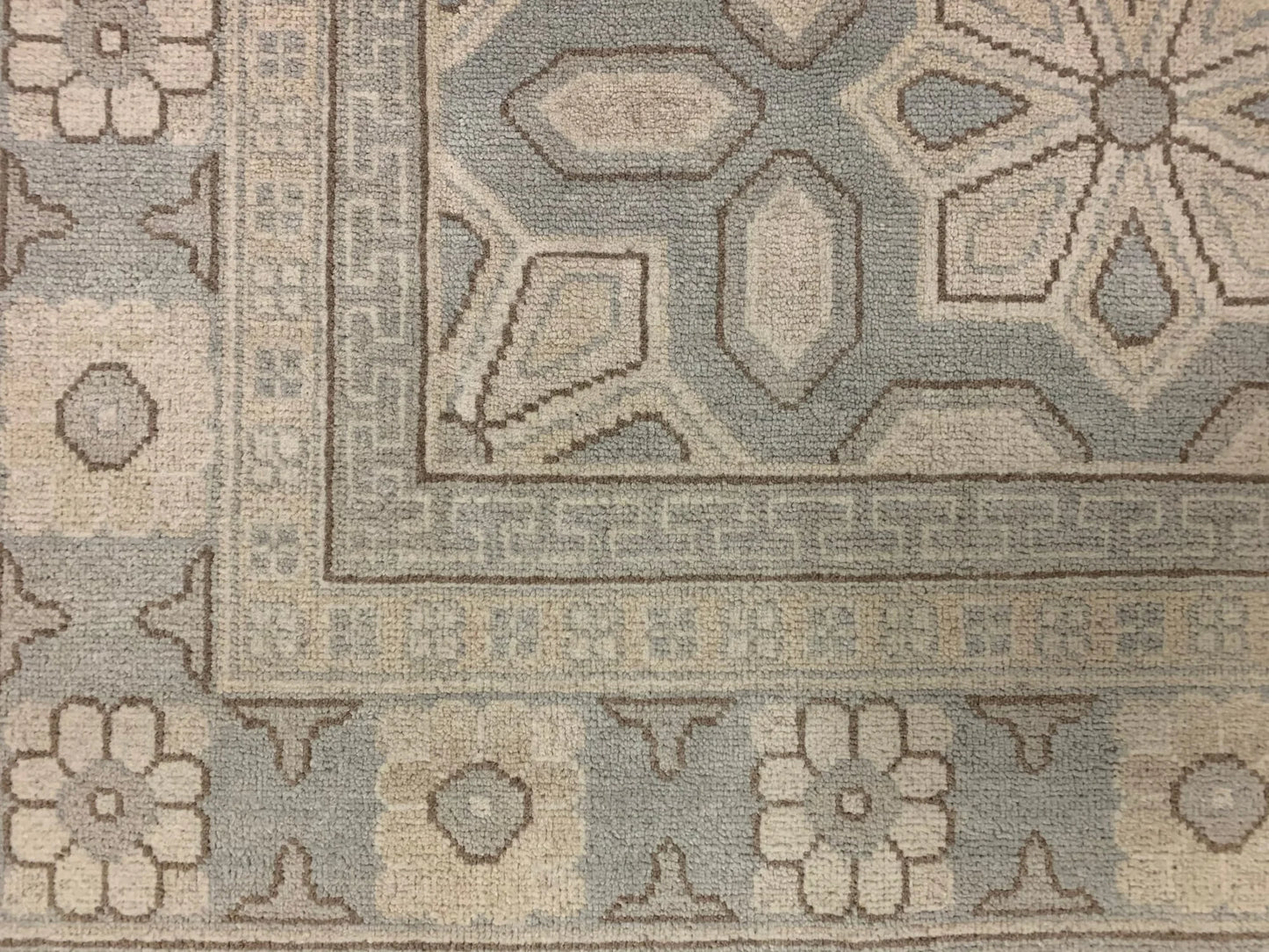 Soft Light Blue Oushak 9X12 Handmade Wool Rug # 11584
